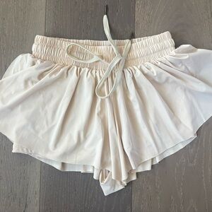 Elegant Cream Women's Athletic Shorts